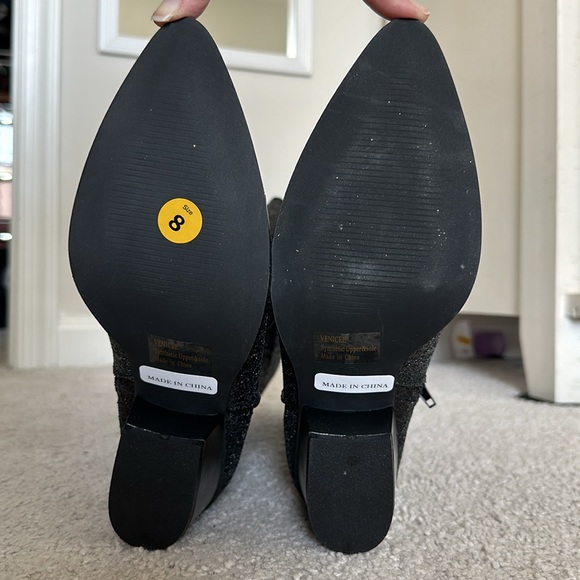 NWOT Lemon Drop black sparkle cowboy boots - Picture 2 of 16